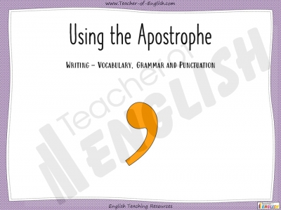 Using the Apostrophe Teaching Resources